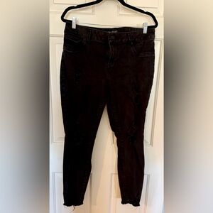 Maurices Black Distressed Skinny Jeans